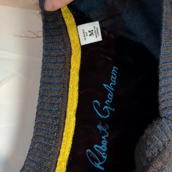 Robert graham brown long sleeve wool sweater classic fit size medium - Picture 4 of 5